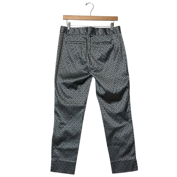 BANANA REPUBLIC sz 6 Camden Pant Allover Jaquard Print Silver Gray - Picture 7 of 8